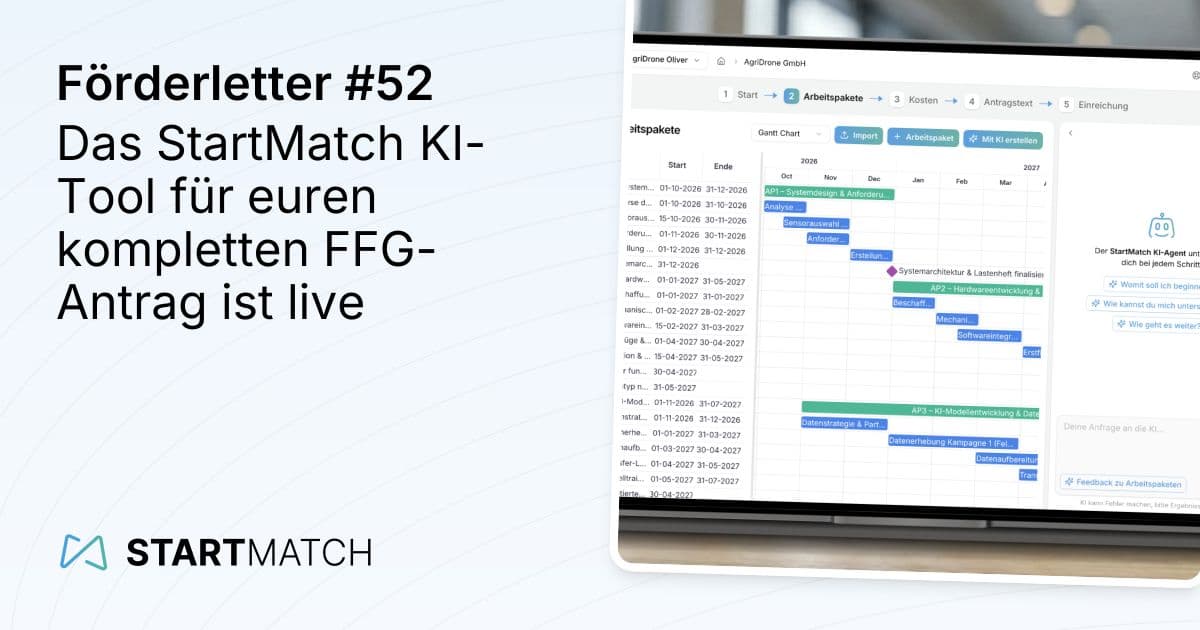 Das StartMatch KI-Tool für euren kompletten FFG-Antrag ist live
