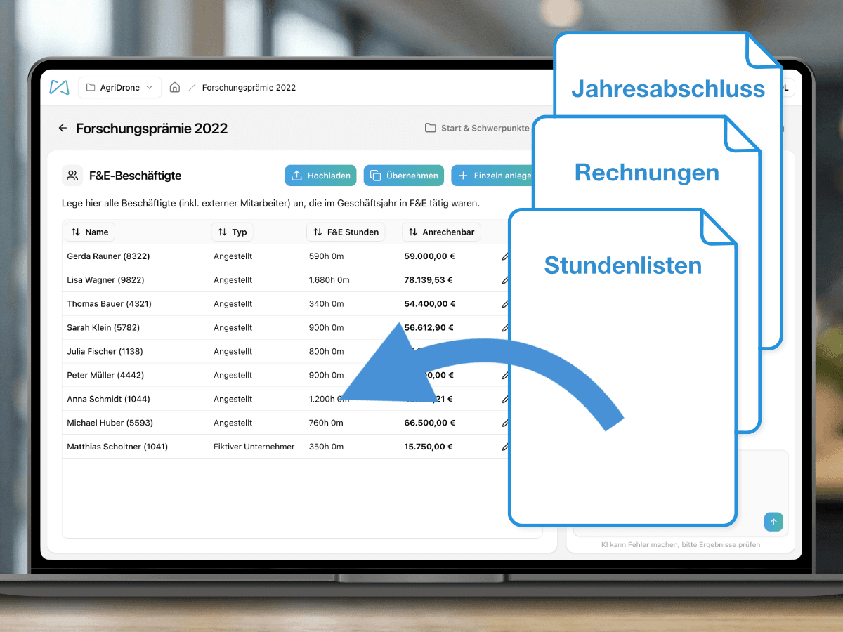 Autom. Stunden- und Kostenerfassung